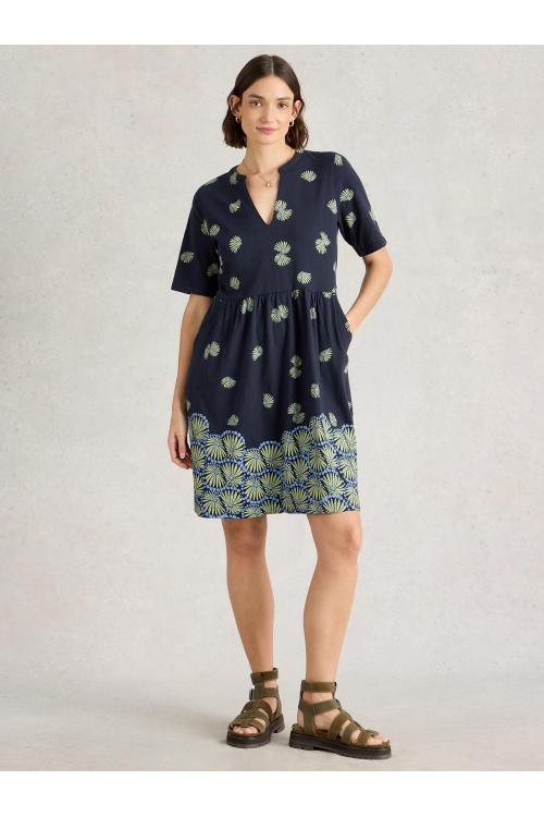 White Stuff Womens Thea Jersey Dress  in NAVY_PR Art WS443499