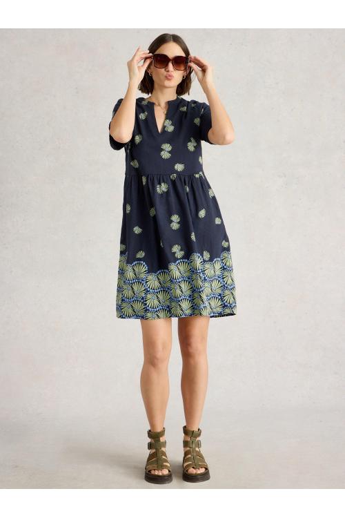 White Stuff Womens Thea Jersey Dress  in NAVY_PR Art WS443499