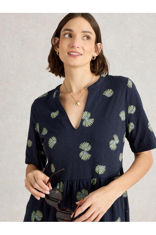 White Stuff Womens Thea Jersey Dress  in NAVY_PR Art WS443499