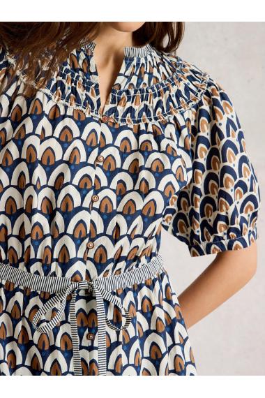 White Stuff Womens Ariel Tiered Woven Dress  in NAVY_PR Art WS443520