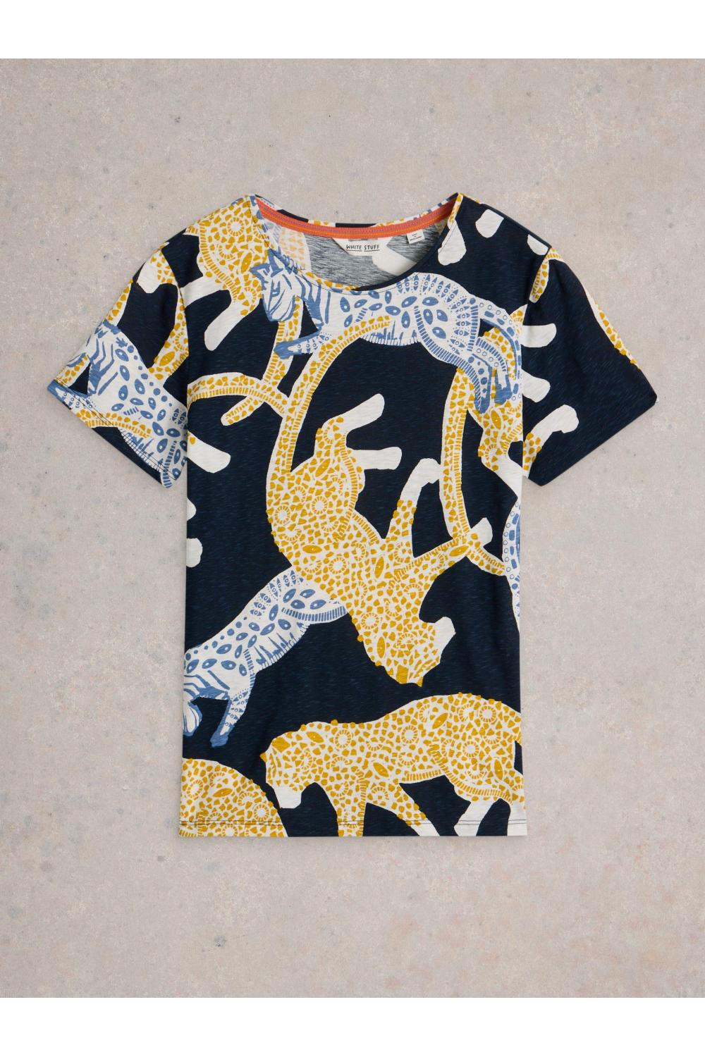 White Stuff Womens ABBIE TEE  in NAVY_PR Art WS443002