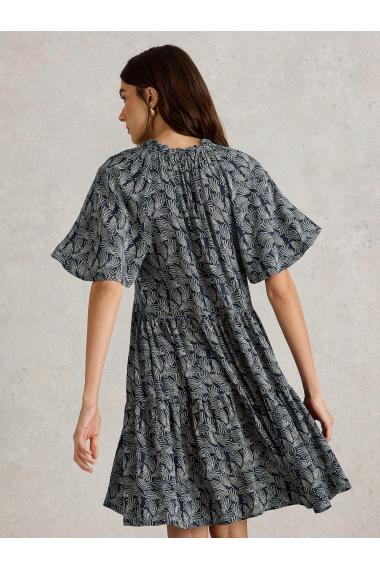 White Stuff Womens Sophia Crinkle Dress  in NAVY_PR Art WS443540