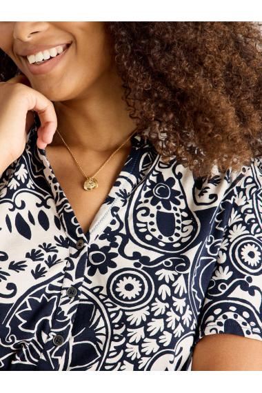 White Stuff Womens ANNIE SS JERSEY SHIRT  in NAVY_PR Art WS443690