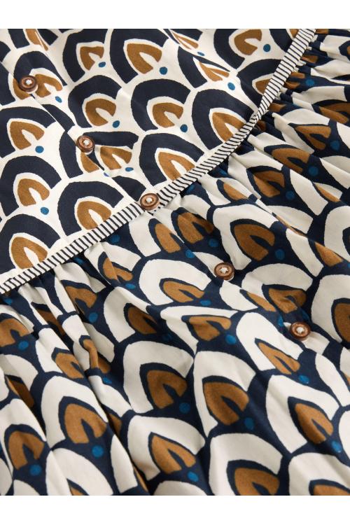 White Stuff Womens Ariel Mix Print Midi Skirt  in NAVY_PR Art WS443408