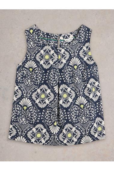 White Stuff Womens Paradise Cotton Vest  in NAVY_PR Art WS443456