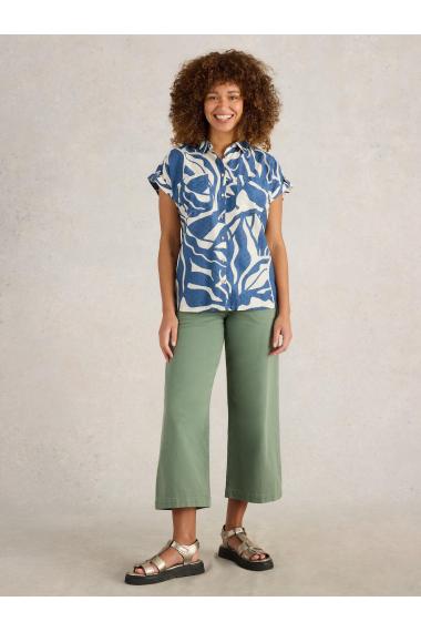 White Stuff Womens Ellie Organic Cotton Shirt  in NAVY_PR Art WS443450
