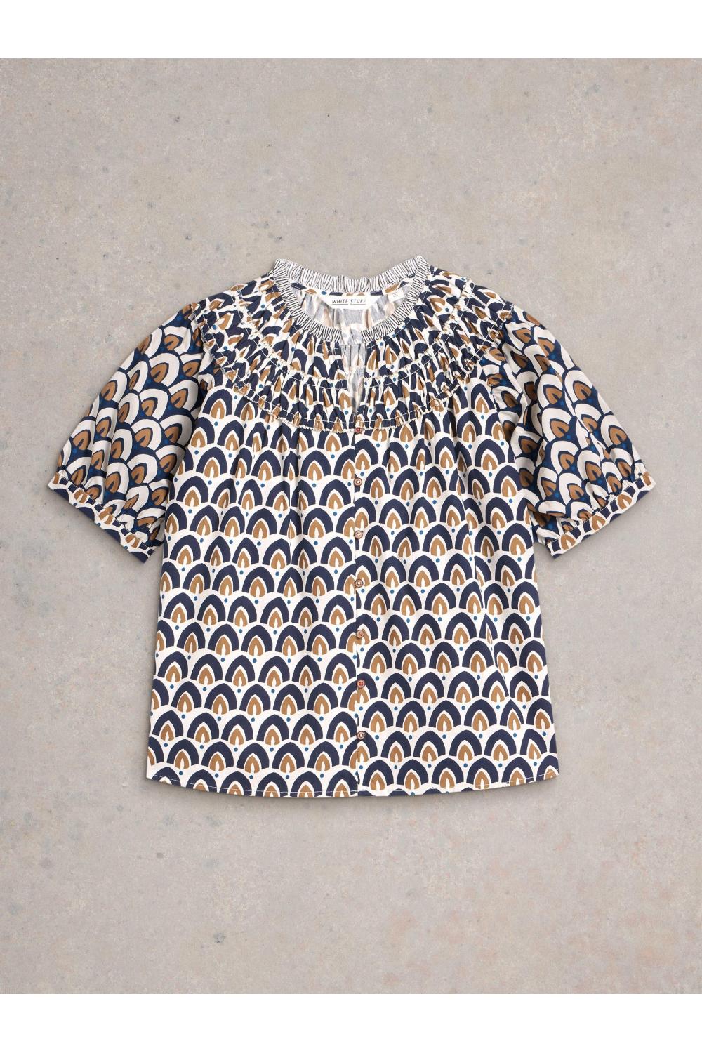 White Stuff Womens Ariel Mix Print Top   in NAVY_PR Art WS443458