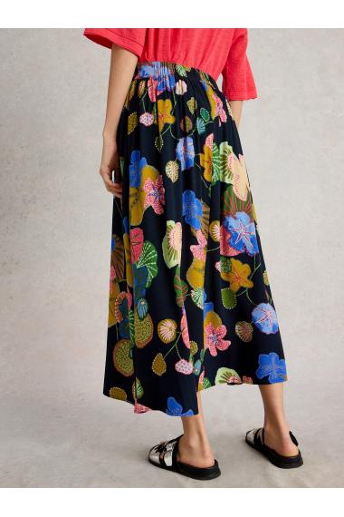 White Stuff Womens Abigail Midi Skirt  in NAVY_PR Art WS443413