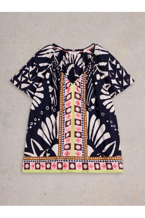 White Stuff Womens Imogen Top  in NAVY_PR Art WS443460