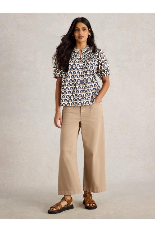 White Stuff Womens Ariel Mix Print Top   in NAVY_PR Art WS443458