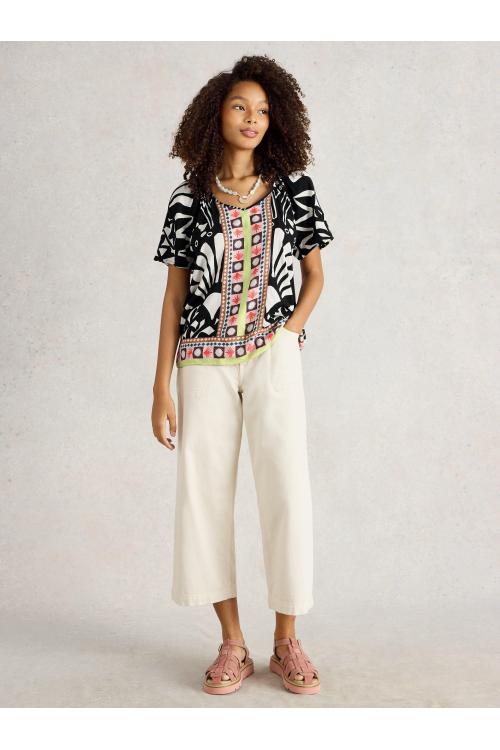 White Stuff Womens Imogen Top  in NAVY_PR Art WS443460