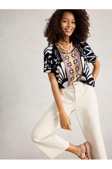 White Stuff Womens Imogen Top  in NAVY_PR Art WS443460