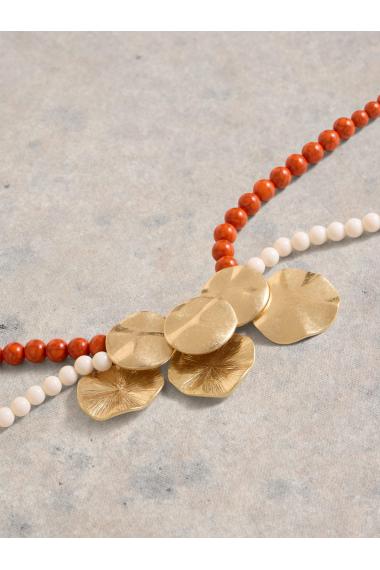 White Stuff Womens Metal Disc & Bead Necklace  in ORANGE_MLT Art WS443591