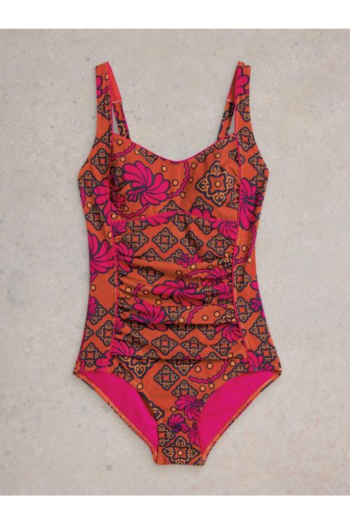 White Stuff Womens Splash Control Swimsuit  in ORANGE_MLT Art WS443642