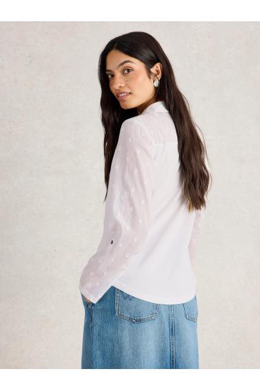 White Stuff Womens ANNIE MIX JERSEY SHIRT  in PALE_IVORY Art WS443386