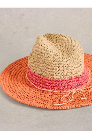 White Stuff Womens Colour Block Fedora  in PINK_MLT Art WS443568