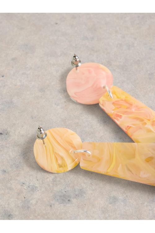 White Stuff Womens Cosmo Resin Drop Earring  in PINK_MLT Art WS443595