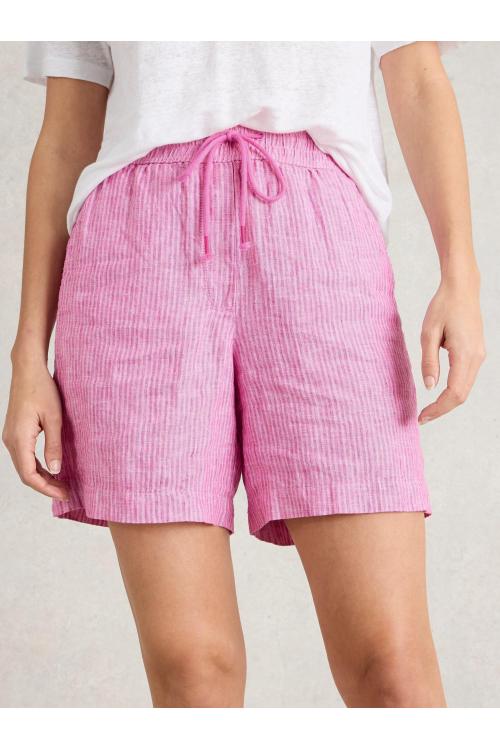 White Stuff Womens Belle Linen Short  in PINK_MLT Art WS443426