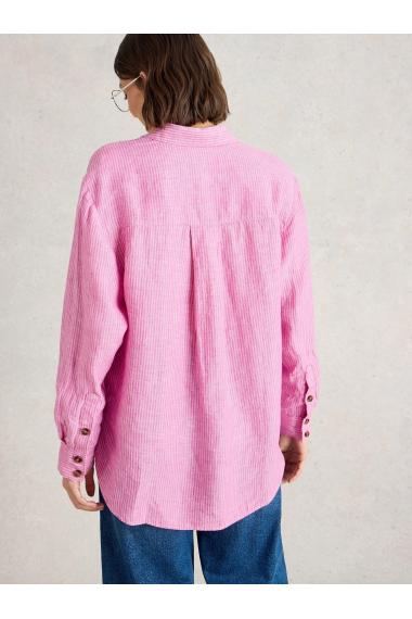 White Stuff Womens Lydia Linen Shirt  in PINK_MLT Art WS442787
