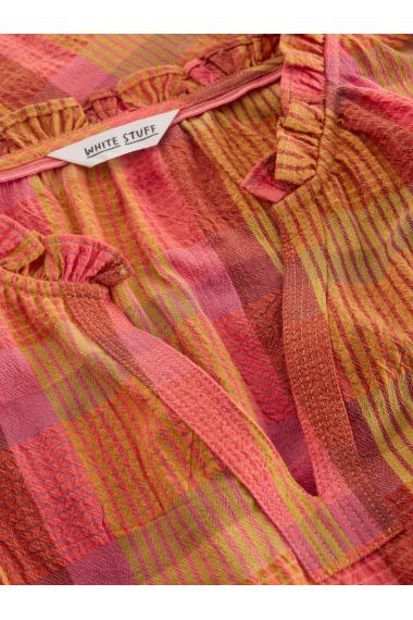 White Stuff Womens Rosie Check Cotton Vest   in PINK_MLT Art WS443465