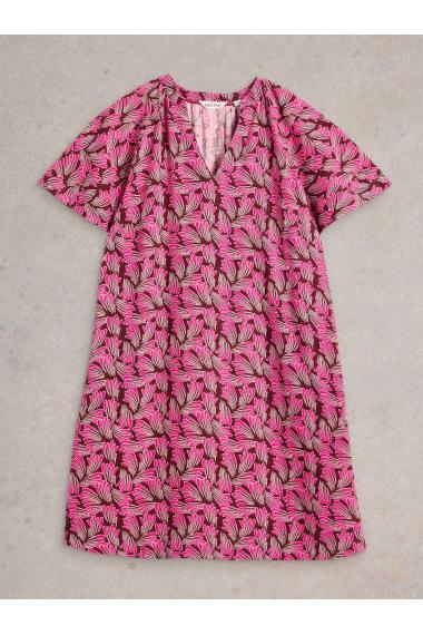 White Stuff Womens Lindsay Linen Dress  in PINK_PR Art WS442732