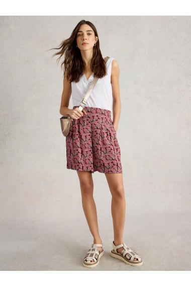 White Stuff Womens Matilda Crinkle Short  in PINK_PR Art WS443431