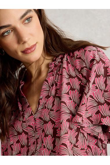 White Stuff Womens Sophia Crinkle Top  in PINK_PR Art WS443452