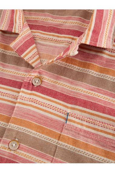 White Stuff Mens Horizontal SS Stripe Shirt  in RED_MLT Art WS443543