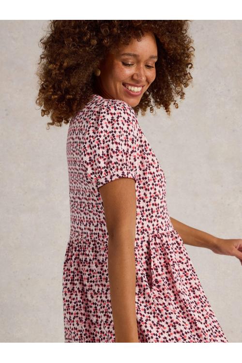 White Stuff Womens Leah Jersey Dress  in RED_MLT Art WS443501