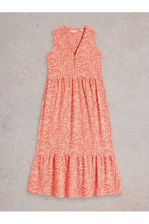 White Stuff Womens Cameron Jersey Maxi Dress  in RED_PR Art WS443515