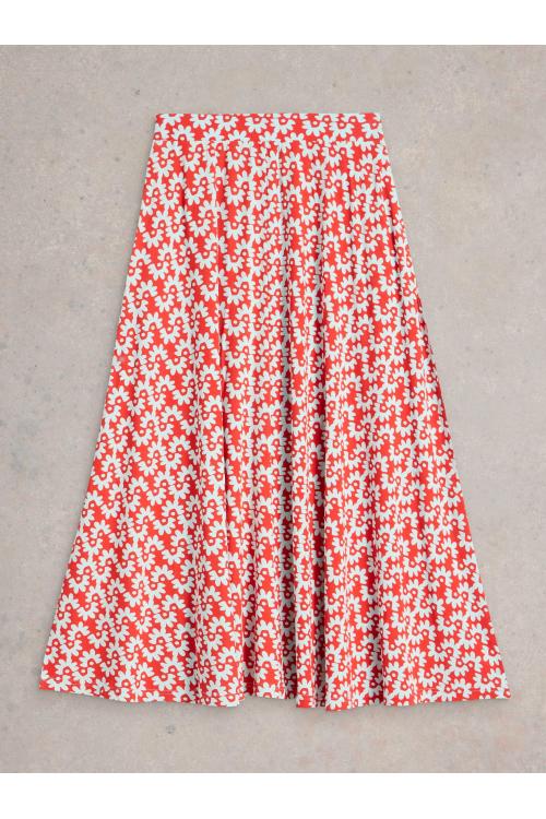 White Stuff Womens Jada Jersey Maxi Skirt  in RED_PR Art WS442802