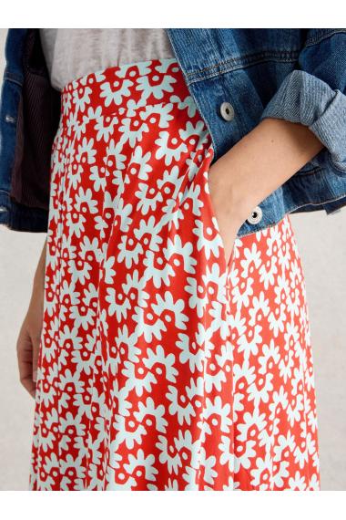White Stuff Womens Jada Jersey Maxi Skirt  in RED_PR Art WS442802