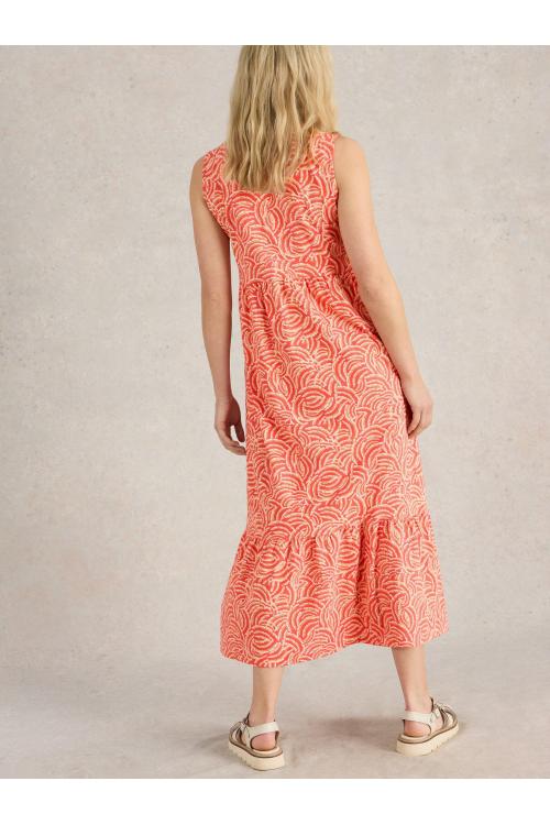 White Stuff Womens Cameron Jersey Maxi Dress  in RED_PR Art WS443515