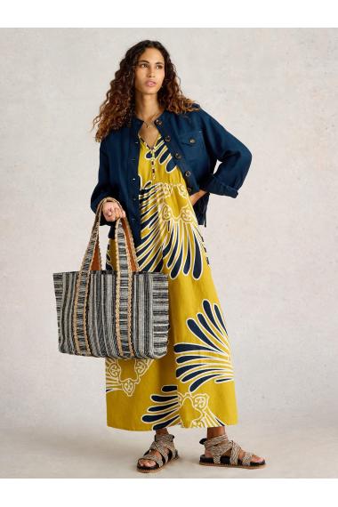White Stuff Womens Lorna Linen Blend Maxi Dress  in YELLOW_PR Art WS443506