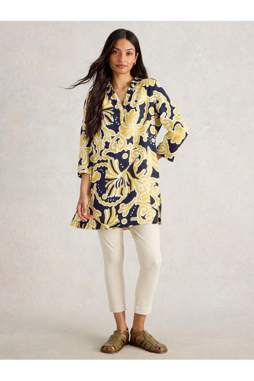 White Stuff Womens Blake Linen Tunic  in YELLOW_PR Art WS443449
