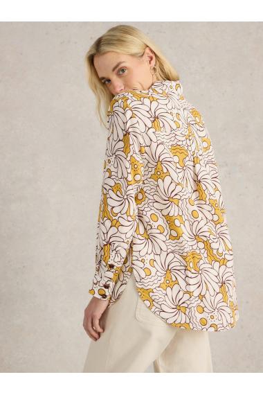 White Stuff Womens Lydia Linen Shirt  in YELLOW_PR Art WS442787