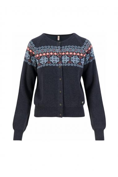 Blutsgeschwister Zipper/ Cardigan Happy Heritage in Color onshore blue knit, Gr.S