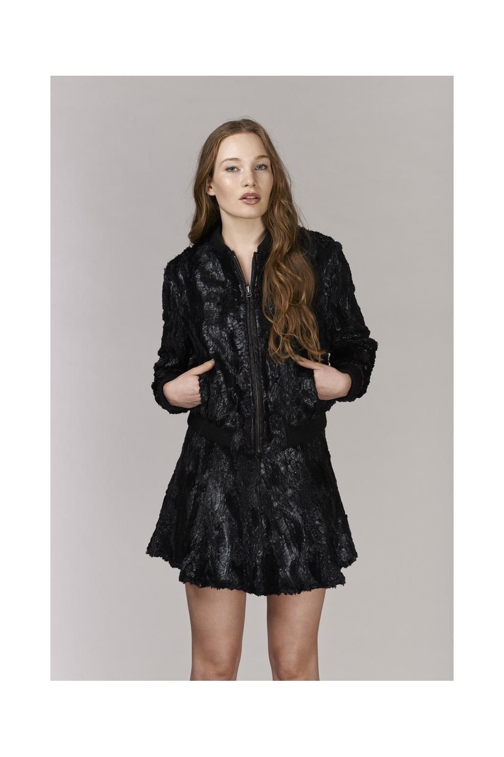 Unreal Fur URF8600225-BLK - Furry Belle Skirt Black