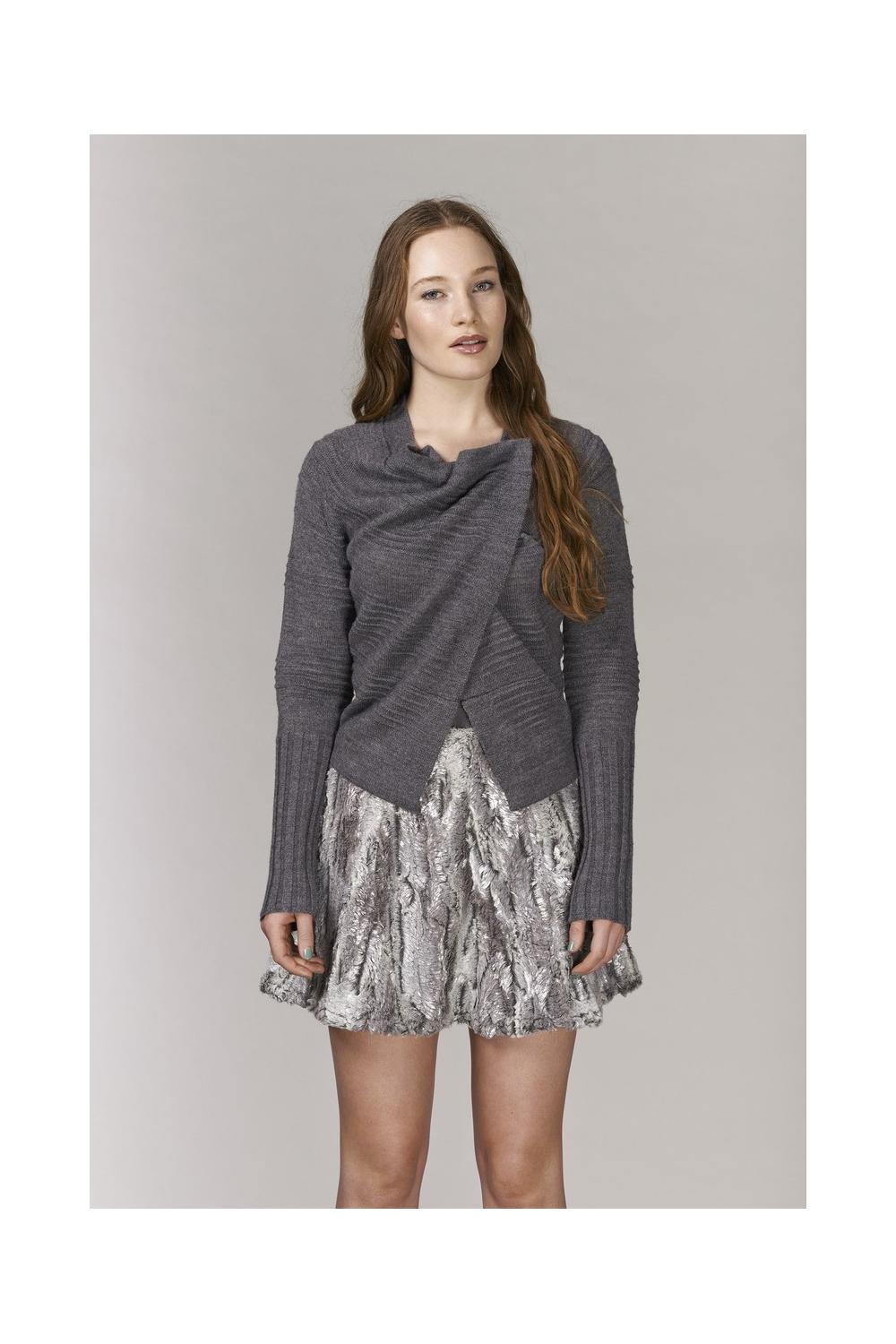 Unreal Fur URF8600225-SLV - Furry Belle Skirt Silver