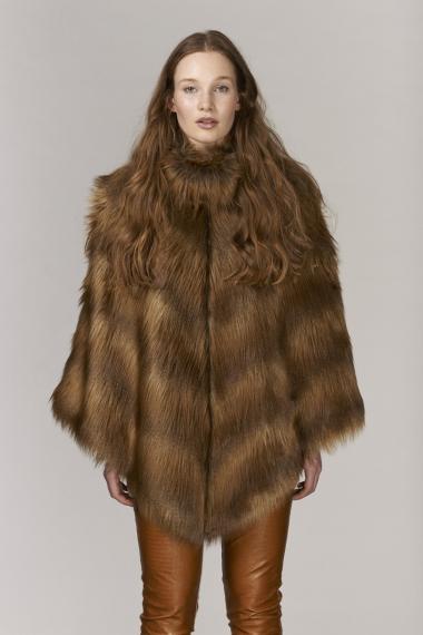 Unreal Fur URF8600375-GST - Cauncho-Poncho Ginger Stripe