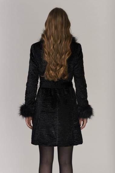 Unreal Fur URF8600445-BLA - Rhapsody Coat Black Astrakhan